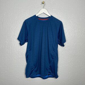 Prana Men XL Blue Short sleeve Crew Shirt Technical Athletic Workout Outdoor
